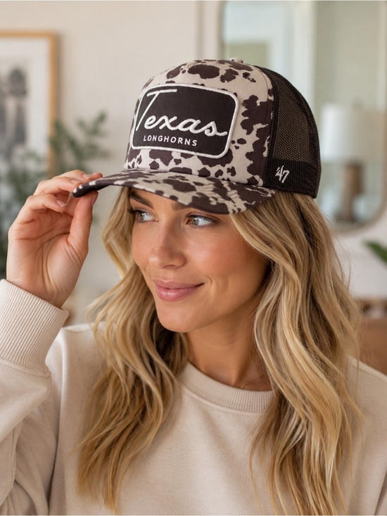 47 Accessories - '47 Texas Longhorns Cowhide Print Trucker Hat